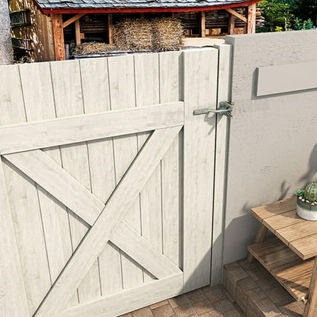 STOBOK 1 Set Garden Gate Hardware Gravity Lever for Wood Fence with Silver Galvanized Material for Outdoor Use