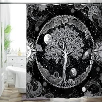 Bohemian Bathroom Curtain Colorful Boho Floral Print Beautiful Bright Polyester Fabric Cloth Shower Curtain for Bathroom Decoration, 72"x72" (Tape D)