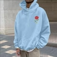 thumbnail image 5 of CONFREE Mens Hoodie Rose Prints Hoodies For Men Graphic Long Sleeve Casual Pullover Hooded Sweatshirts With Pockets, 5 of 8