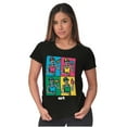 thumbnail image 4 of Funny Skeleton Food Lover Pop Art Womens Slim Fit Graphic Tee Brisco Brands S, 4 of 5