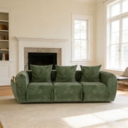 66.93″ Boneless Couch - Modular Cloud Couch Sectional Sofa with Deep Seat, No Assembly Required Memory Foam Comfy Couches for Living Room, Bedroom & Small Spaces, Upholstered Lounge Sofa (Green)
