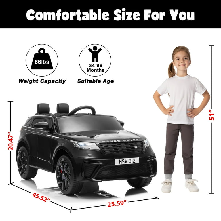 TOBBI 12V Range Rover Velar Licensed Electric Rideable for Kids