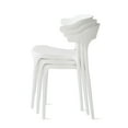 thumbnail image 4 of Xdeco Modern Dining Chairs Set of 4, Stackable Plastic Chair with Anti-Slip for Indoor/Outdoor, Home, Kitchen, Office, Living Room, No Assemably, White, 4 of 8