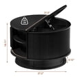 thumbnail image 7 of Pikvki Rotatable Round Coffee Table with Storage & Fluted Sliding Doors, 31.5" Modern Wooden Center Table for Living Room, Black, 7 of 7