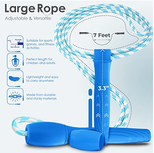 Ram Pro All Purpose Jump Rope Stripe Ropes With Plastic Handles for any Skill Level