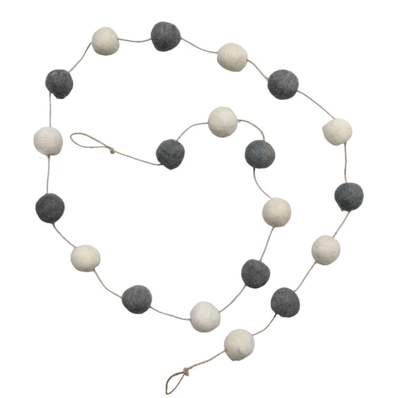De Kulture Works New Zealand Wool Felt Micro POM POM Garland SET OF 4, 24 Inches