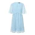 thumbnail image 2 of SAYOO , vestido de chifón de verano para mujer, vestido informal de media manga con cuello en V y estampado de puntos de Color sólido para fiesta SAYOO  Moda, 2 of 9