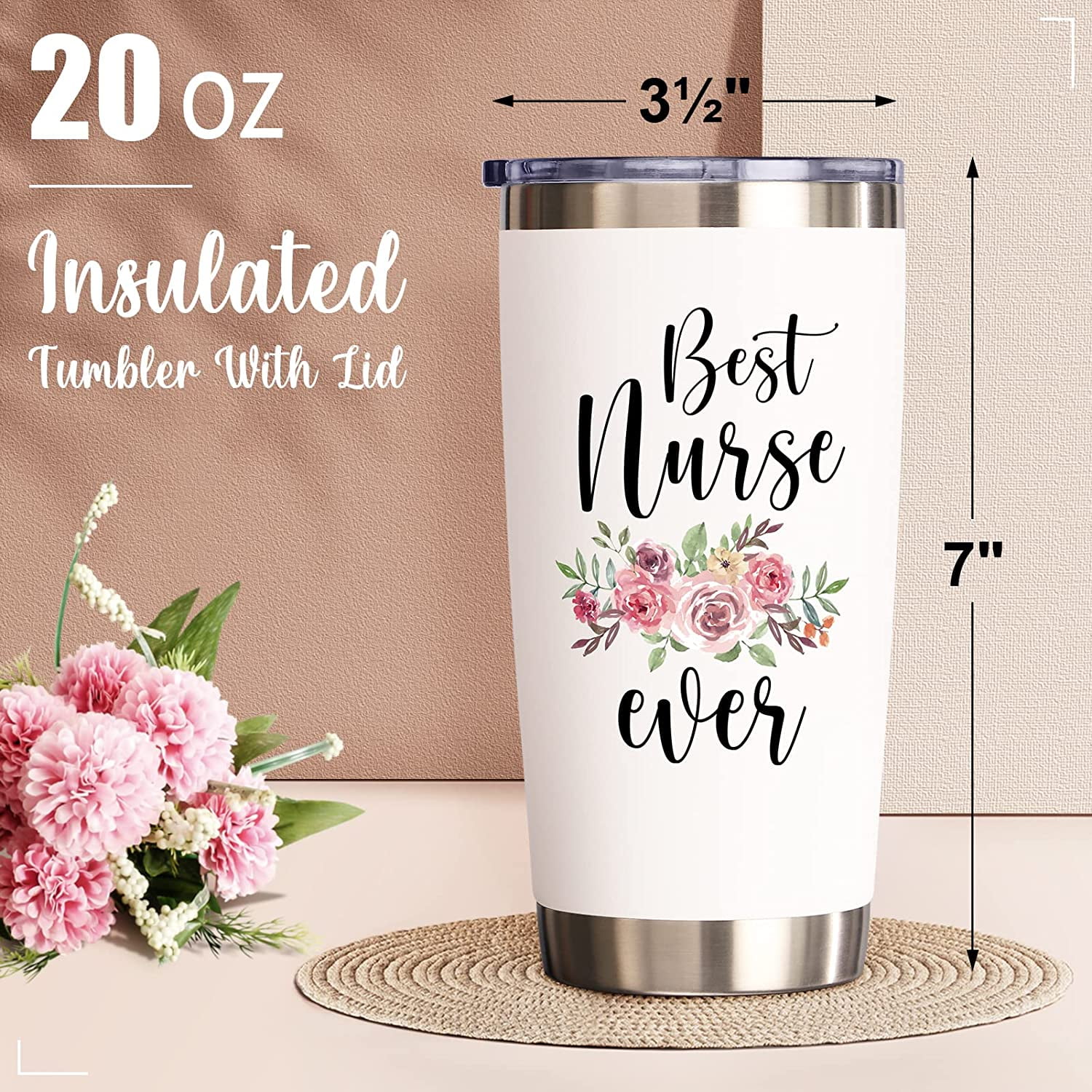 Diztoud Aunt & Uncle Gift Set - 2 Pack 20oz Stainless Steel Travel Tumblers With Keychains