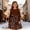 Brown, variant on RTKFRFLM Girls Leopard Print Dress Casual Long Sleeve Crewneck A-Line Gown Black 7-8 Years
