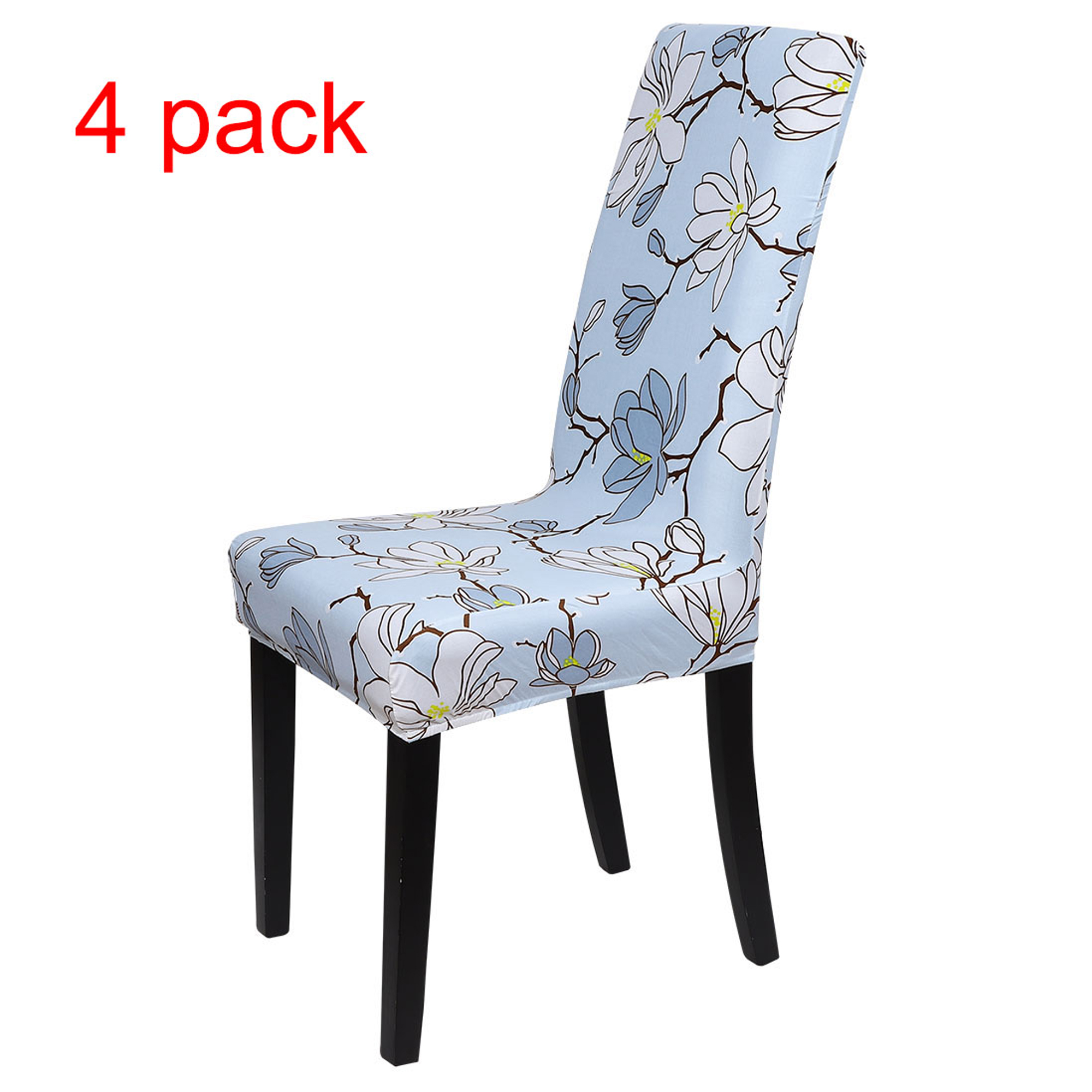 Piccocasa 4 Piece Spandex Dining Room Chair Covers, Elasticity,Blue