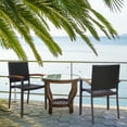 thumbnail image 2 of Costway Set of 2 Outdoor Patio PE Rattan Dining Chairs Armrest Stackable Garden, 2 of 7