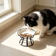 thumbnail image 6 of Elevated Ceramic Cat Bowl With Metal Stand Anti Tip Pet Food Water Bowl Cute Pattern Raised Feeding Dish For Small Medium Cats Dogs Prevent Neck Strain Indoor Pet Feeder, 6 of 6