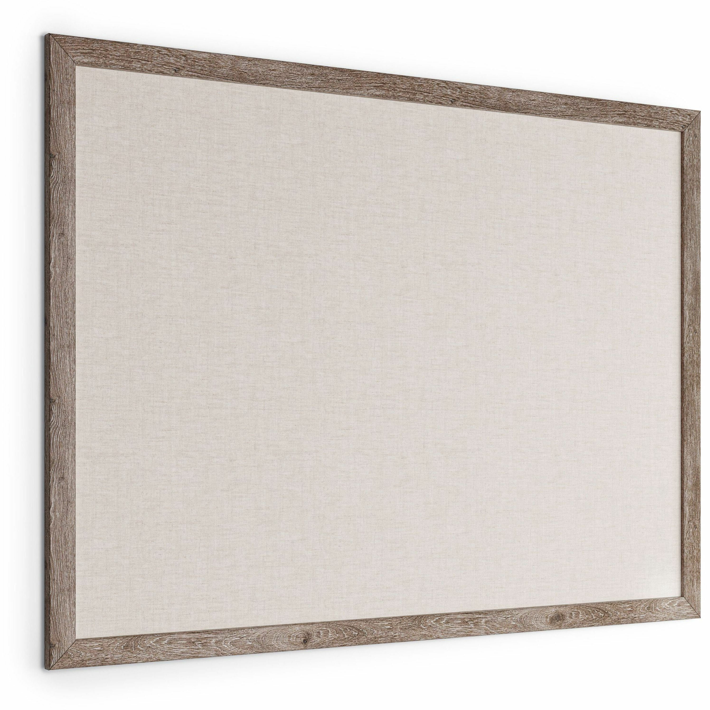 U Brands Linen Bulletin Board, 47" X 35" , Rustic Wood Frame (4894u0001)