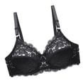 thumbnail image 4 of Sujetador de encaje Mujer Sexy Hacer subir Lencería Copa fina Ropa interior transpirable, Negro, 44CD Vogacara AP001126-10, 4 of 7