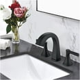 thumbnail image 3 of JERFIT Widespread Bathroom Faucet 8 inch Centers, Matte Black 2-Handle Vanity Sink Faucet with Pop-Up Drain and Stainless Steel Construction, 3 of 7