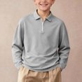 thumbnail image 2 of StSilkitty Kids Long Sleeve Golf Shirts Quarter Zip Collared School Uniform Dress Shirts Lightweight Soft Comfy Tees, 2 of 9