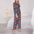 thumbnail image 3 of Daiia Abstract Vintage Fox and Plants for Women's Long-Sleeved Pajama Set – Soft & Comfortable Sleepwear Button-Up Pajamas Cozy Lounge Wear-Medium, 3 of 7
