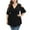 Black, variant on RYRJJ Women Plus Size Tops Summer Wrap V-Neck Short Sleeve Shirt Cold Shoulder Low Cut Peplum Babydoll Tunic Blouse(Black,XL)