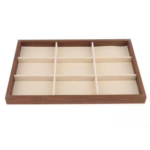 Bandeja de madera para exhibir joyas de 35 x 24 cm para accesorios de mesita de noche, versátil Estilo A