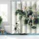 thumbnail image 5 of Cortina De Ducha Para Baño Con Estampado Abstracto De Plantas Y Flores, Cortina De Poliéster Impermeable Para Separar El Baño, Cortina De Puerta, 5 of 6