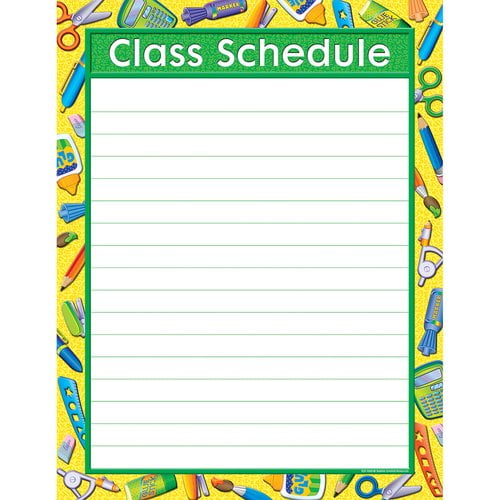 Teacher Schedule Chart