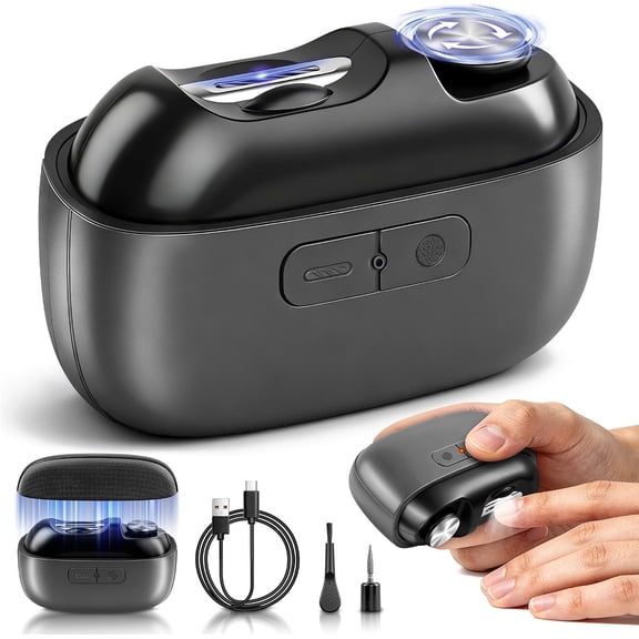 Electric Nail Clipper for Seniors with LED Light and Nail Scraps Storage, Rechargeable Automatic Toenail Trimmer with Polishing for Thick and Curved Nails