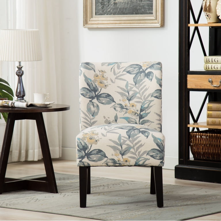 Roundhill Furniture Capa Armless Contemporary Accent Chair, Blue photo 5