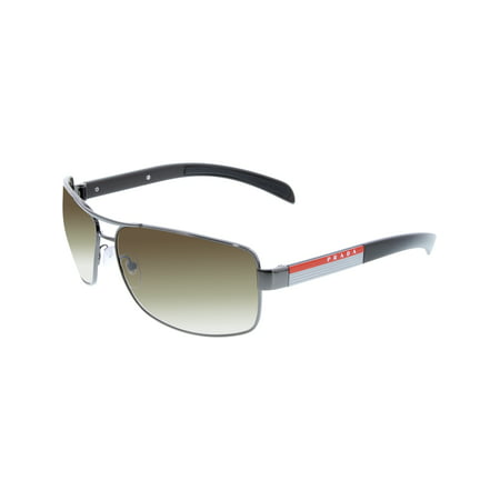 Prada Men's Gradient PS54IS-5AV6S1-65 Gunmetal Rectangle Sunglasses
