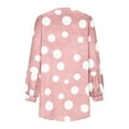 thumbnail image 5 of Womens Fashion Fall Deals Womens Tops V-Neck Tunic Tops Swing Hem Long Tops Comfy Casual Long Sleeve Polka Dots Plus Size Blouses Clothes Sets for Girlfriend Wife Fashion Oversized Pullover Pink S, 5 of 6