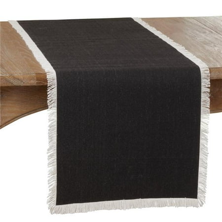 

SARO 443.BK1672B Table Runner with Fringe Border Design