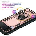 thumbnail image 6 of Compatible with Samsung Galaxy Z Flip 3 Case Built-in 360 Ring Holder Kickstand, Extreme Protection Military Armor Magnetic Car Dual Layer Protective Heavy Duty Phone Cover,Rosegold, 6 of 8