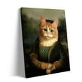 thumbnail image 2 of P&L Art Cat Mona Lisa Framed Canvas Wall Art - Quirky Feline Twist on Iconic Art - Fun Home Decor for Living Room, Bedroom & More - Unique Gift, 2 of 8