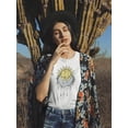 thumbnail image 2 of Sun And Moon Closed Eyes T-Shirt Women -Smartprints Designs, Female 5X-Large, 2 of 4