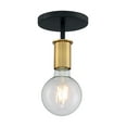 thumbnail image 2 of 60/7343-Nuvo Lighting-Ryder-1 Light Semi-Flush Mount in Industrial Style-4.75 Inches Wide by 4.88 Inches High-Black/Brushed Brass Finish, 2 of 8
