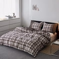 thumbnail image 6 of Simple&Opulence 100% Cotton Buffalo Check Plaid Printed Duvet Cover Set, 3 Piece Bedding Set Including 1 Comforter Cover and 2 Pillow Shams, Soft and Comfortable (Queen,Coffee), 6 of 8