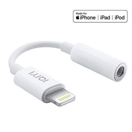 [Apple MFi Certified] Lightning to 3.5 mm Headphone Jack Adapter Compatible with iPhone 8/8 Plus/X/Xr/Xs/7/7 Plus, Music