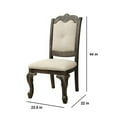 thumbnail image 5 of Benjara Button Tufted Fabric Seat Traditional Side Chair, Set of 2, Gray, 5 of 5