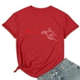 thumbnail image 4 of LUOGENLI T-shirts pour Femme pour Femmes T-Shirt à Col Rond à Manches Courtes Imprimé pour la Journée du Couple T-shirts pour Femmes T-Shirt Graphique Drôle Vêtements d'Été Rouge G, 4 of 4