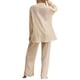 thumbnail image 4 of SAYOO Trajes casuales para mujeres, blusa de manga larga con solapa de color sólido + pantalones elásticos SAYOO moda, 4 of 9