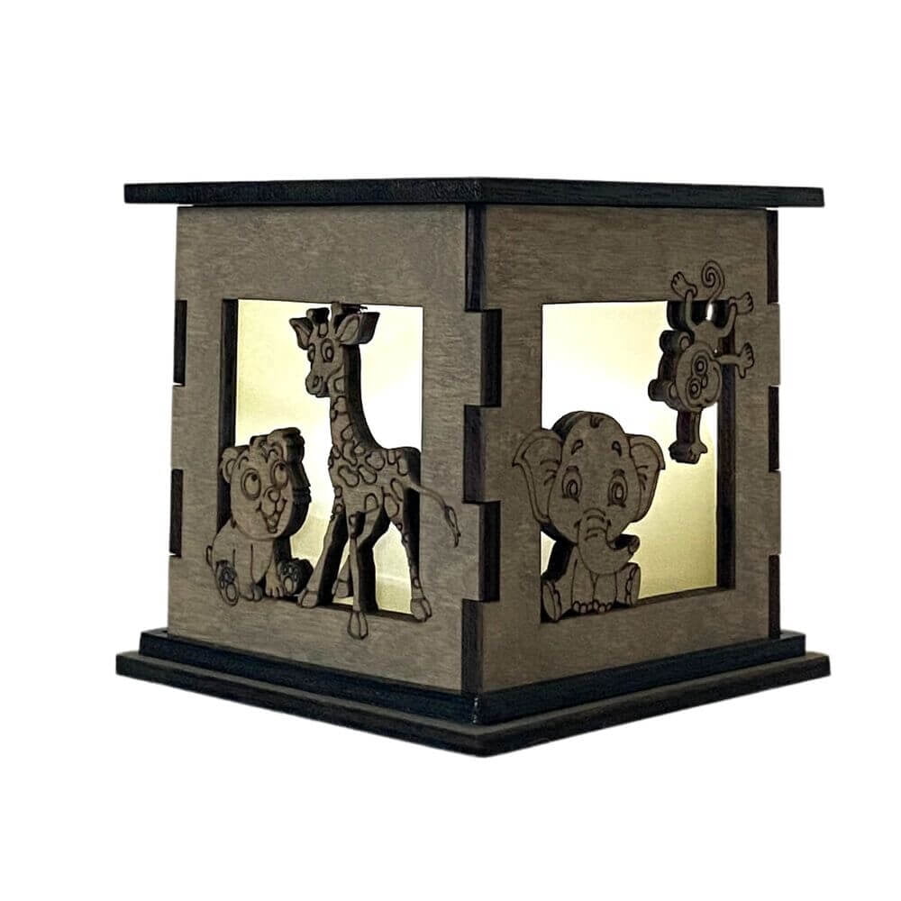 Cute Animals Light Box Zoo Kids Room Shelf Decor Perfect Bedside