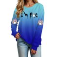 thumbnail image 6 of Duqingm Halloween Shirts for Women Long Sleeve Crewneck Casual Dressy Tops Funny Graphic Halloween Costumes Fall Fashion Outfits,S, 6 of 7