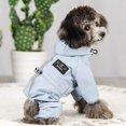 thumbnail image 1 of Chubasquero impermeable para perros con patas, tiras reflectantes, cordón ajustable y capucha, chaqueta impermeable ligera para perros pequeños y medianos (azul), 1 of 1
