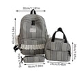 thumbnail image 2 of 3 In 1 Backpack Combo, Vertical Stripe Lace Trim Oxford Rucksack, Adjustable Padded Strap Sweet Cute School Kit for Teen Girls Daily School Shopping Trip, 2 of 7