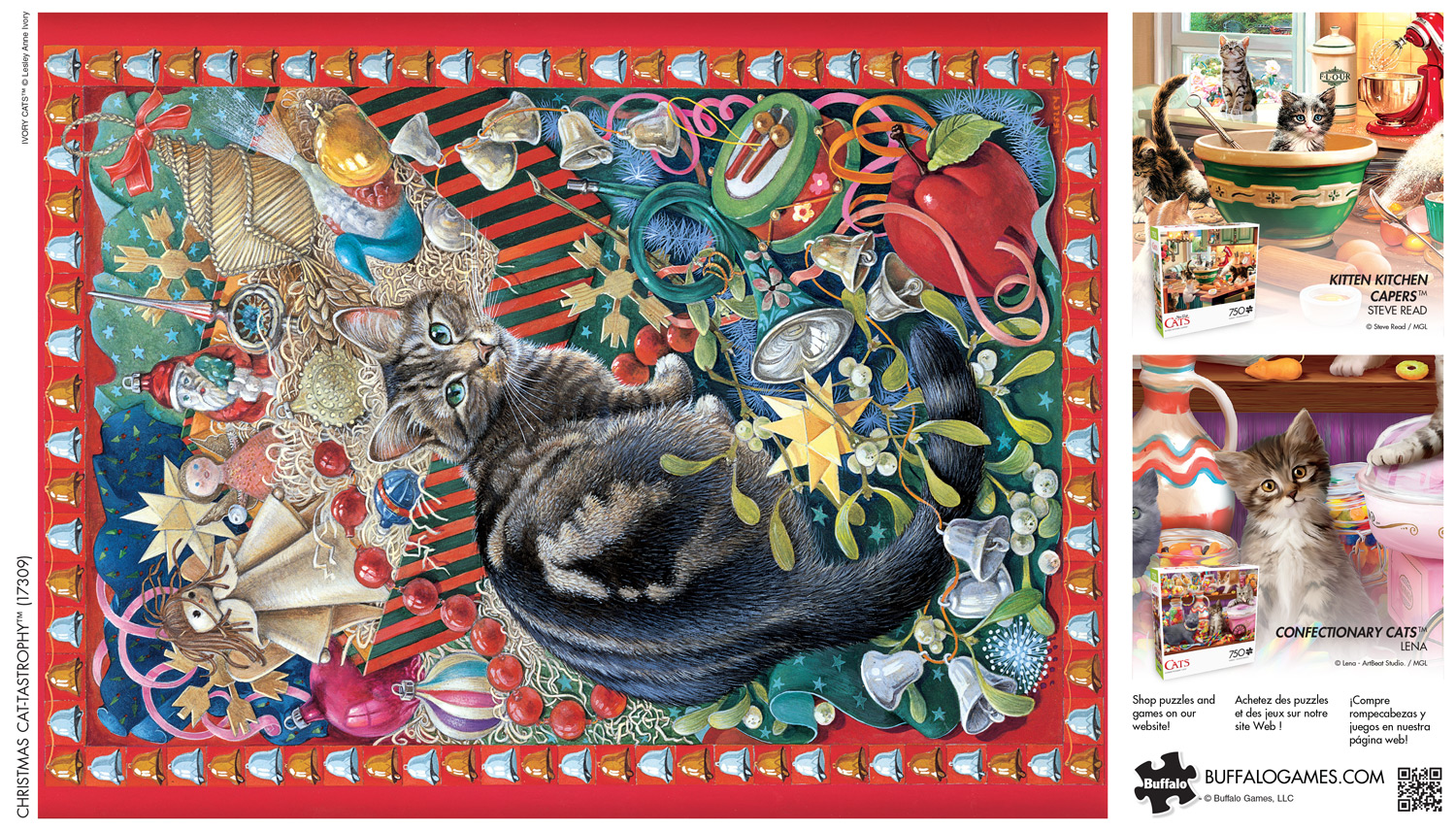 Buffalo Games 500-Piece Cats Christmas Cat-tastrophy Interlocking Jigsaw Puzzle