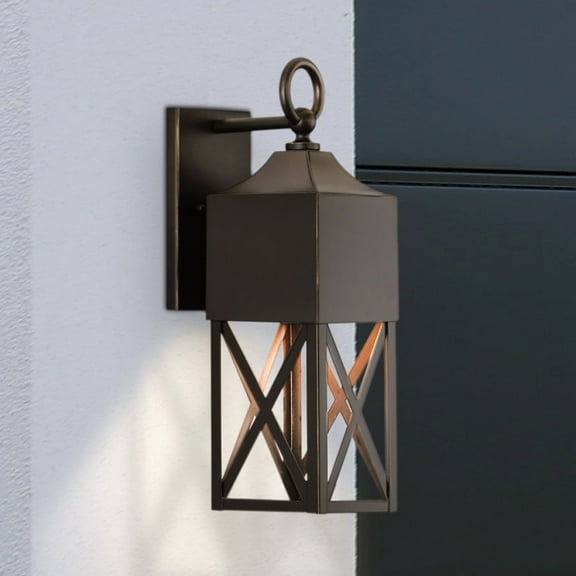 Luxury Modern Farmhouse Wall Sconce, Small Size: 18.375''H x 8.25''W, with Modern Rustic Style Elements, Antique Bronze Finish, UHP1561 from the Sunnybank Collection by Urban Ambiance