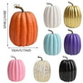thumbnail image 3 of 8in Outdoor Fall Foam Pumpkins - Large Faux Pumpkin Set for Autumn Harvest, Halloween Thanksgiving Porch Garden Decorations, 3 of 8