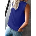 thumbnail image 4 of Tinta 2022 Women's V Neck Sleeveless Lace&nbsp;Trim Casual Tank Tops Blouses Shirts Blue L, 4 of 5