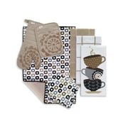 Kitchen Linens Basics Set, Eight Pack, Sand