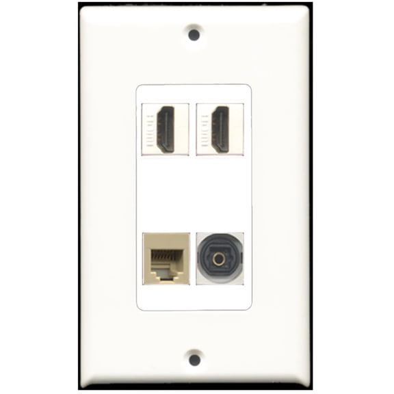 Ultra Spec Cables 2 Port HDMI 1 Port Phone RJ11 RJ12 Beige 1 Port Toslink Wall Plate DecorZ