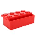 thumbnail image 2 of Caja de almacenamiento de herramientas de maquillaje cosmético de escritorio, organizador de contenedores de bloques de construcción DIY, color rojo, 2 of 8